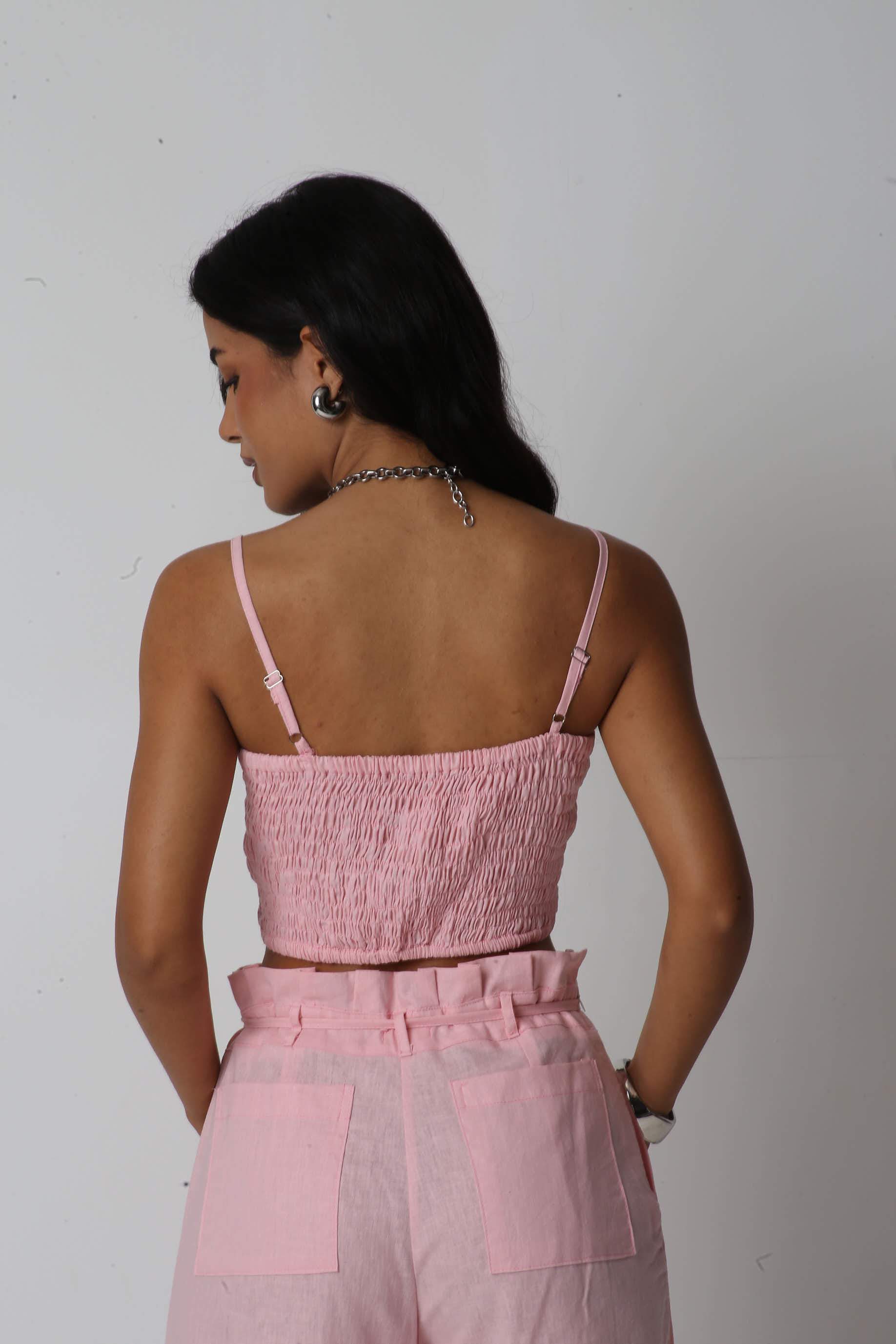 Cropped Linho Renata Rosa Claro