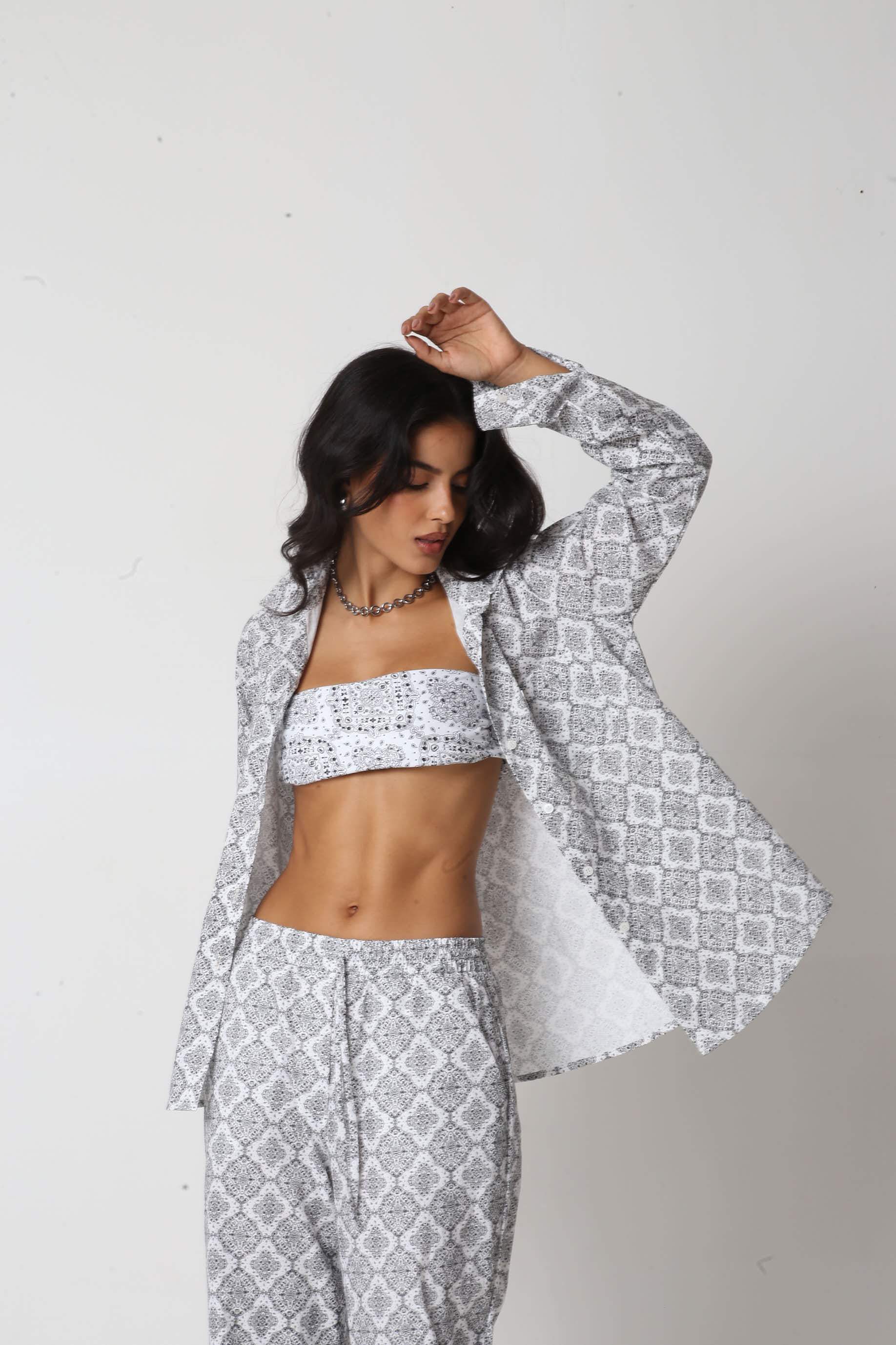 Camisa Algodão Paisley Lídia Branca