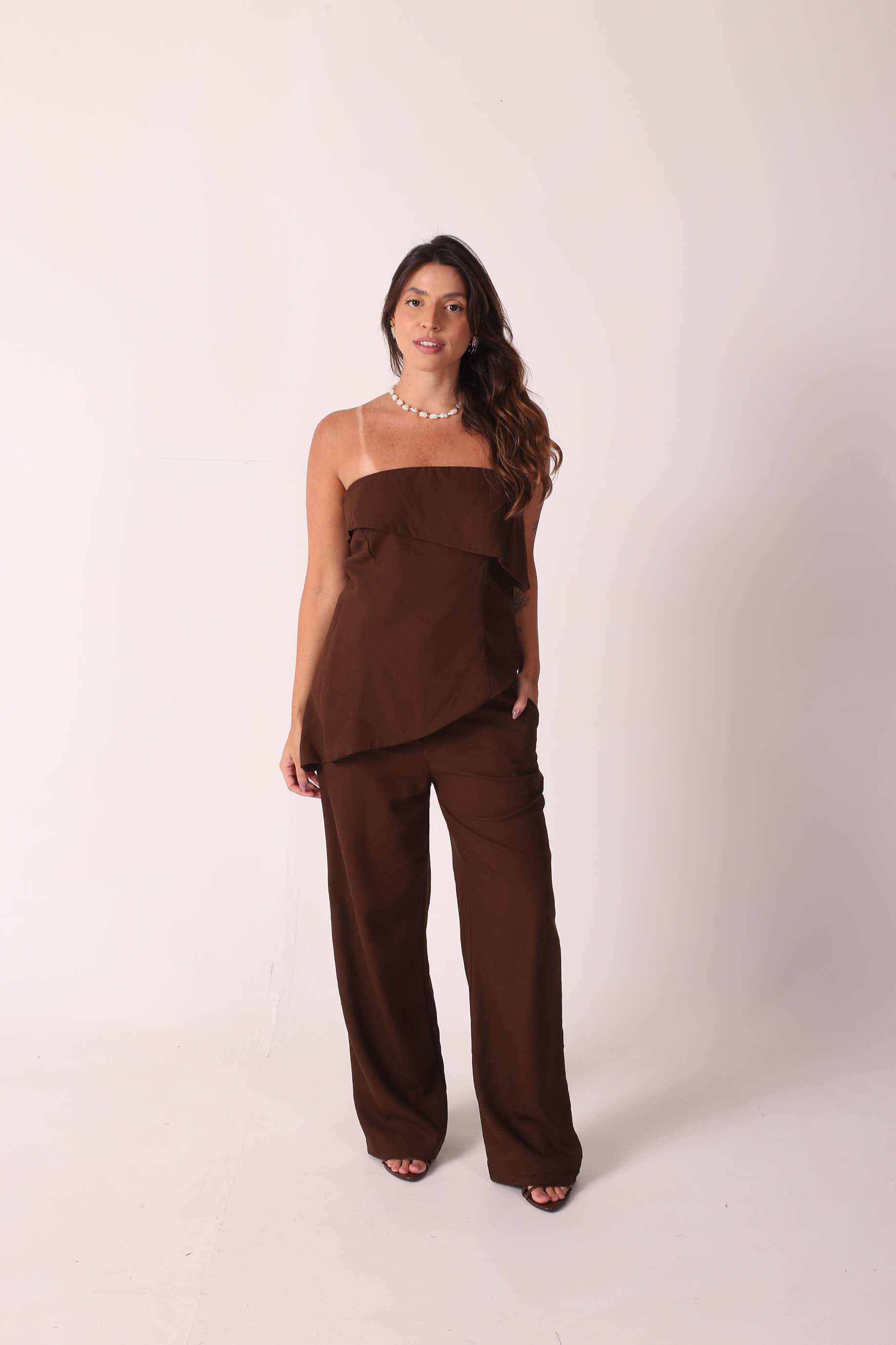 Conjunto Linho Tai Marrom