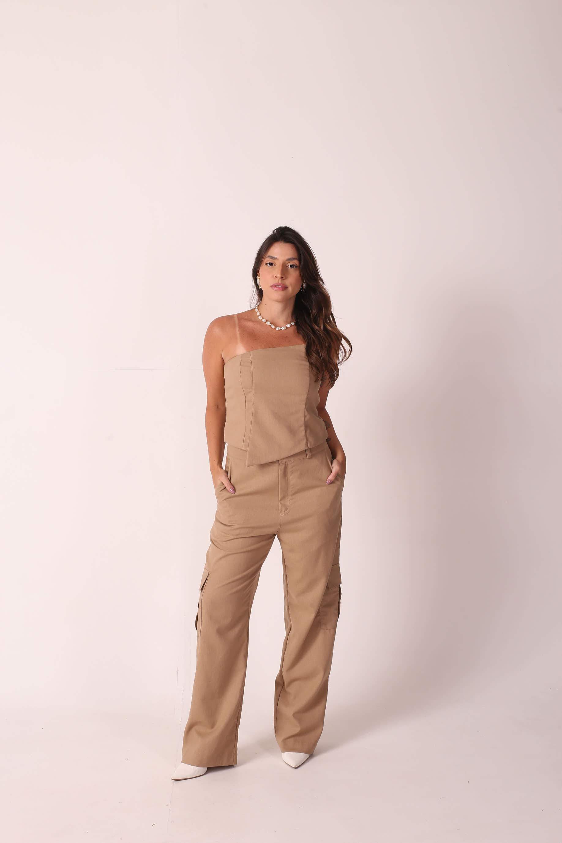 Conjunto Linho Letícia Cappuccino
