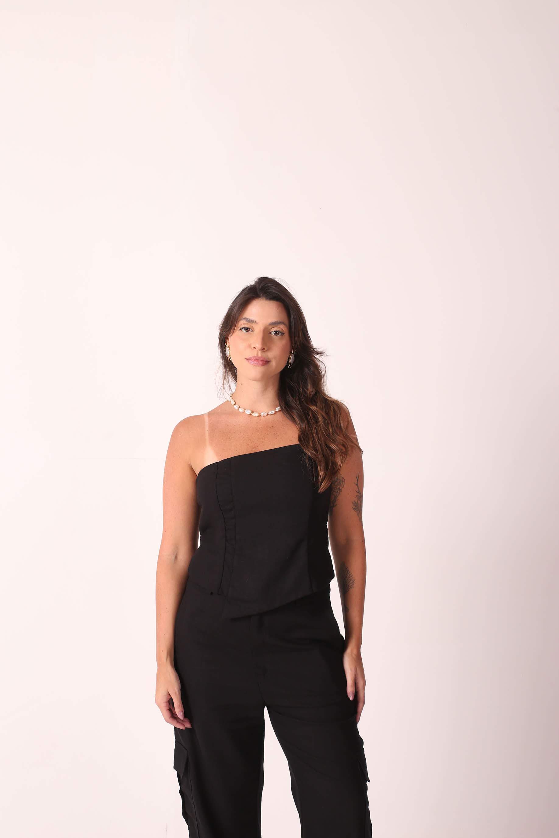 Conjunto Linho Letícia Preto