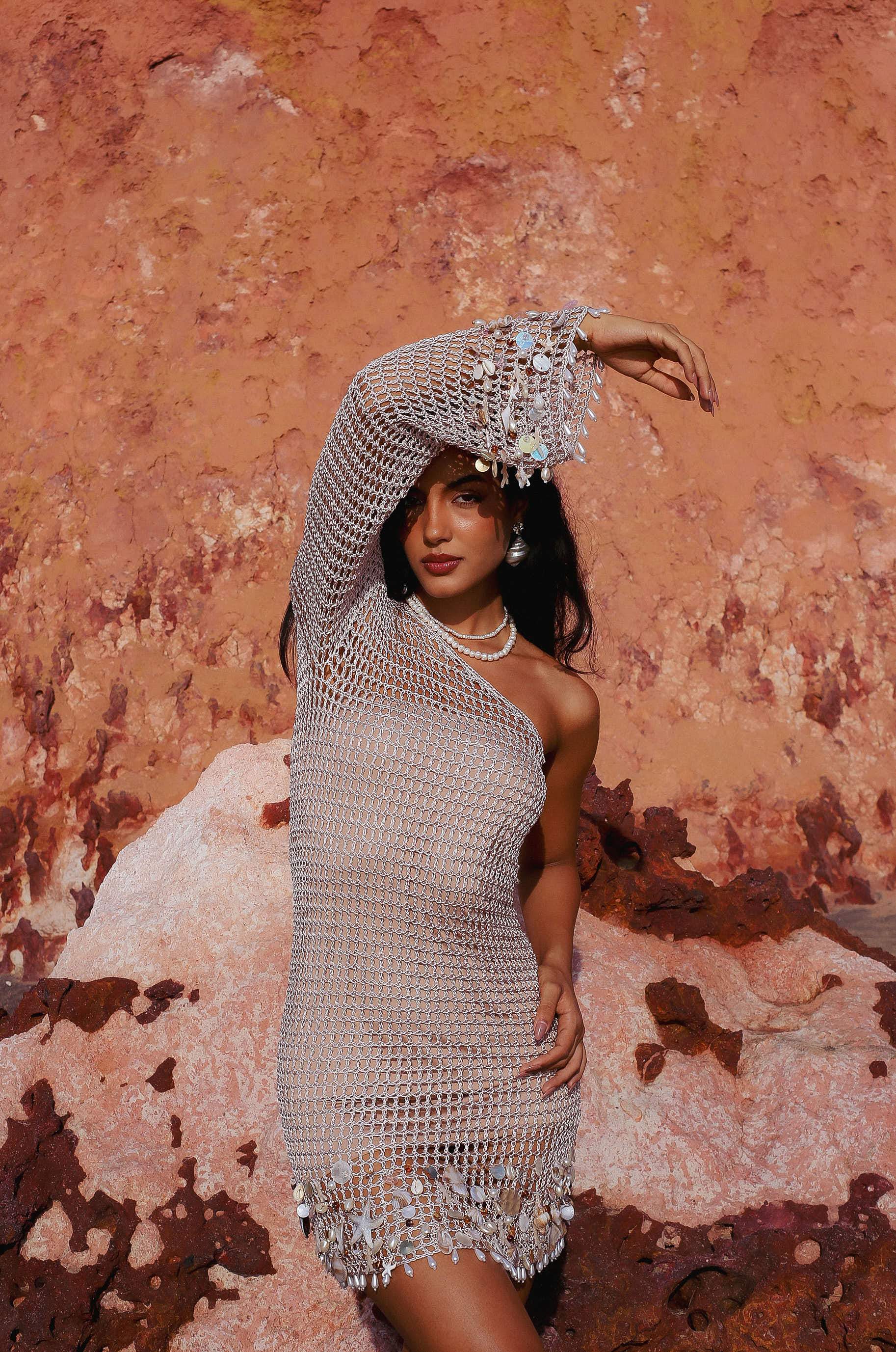 Vestido Croche Corais Nude