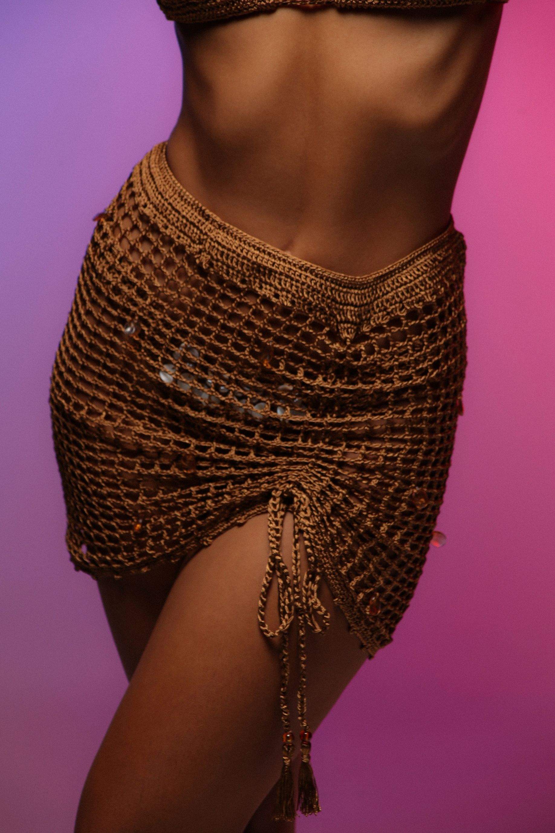 Conjunto Croche Caraiva Marrom