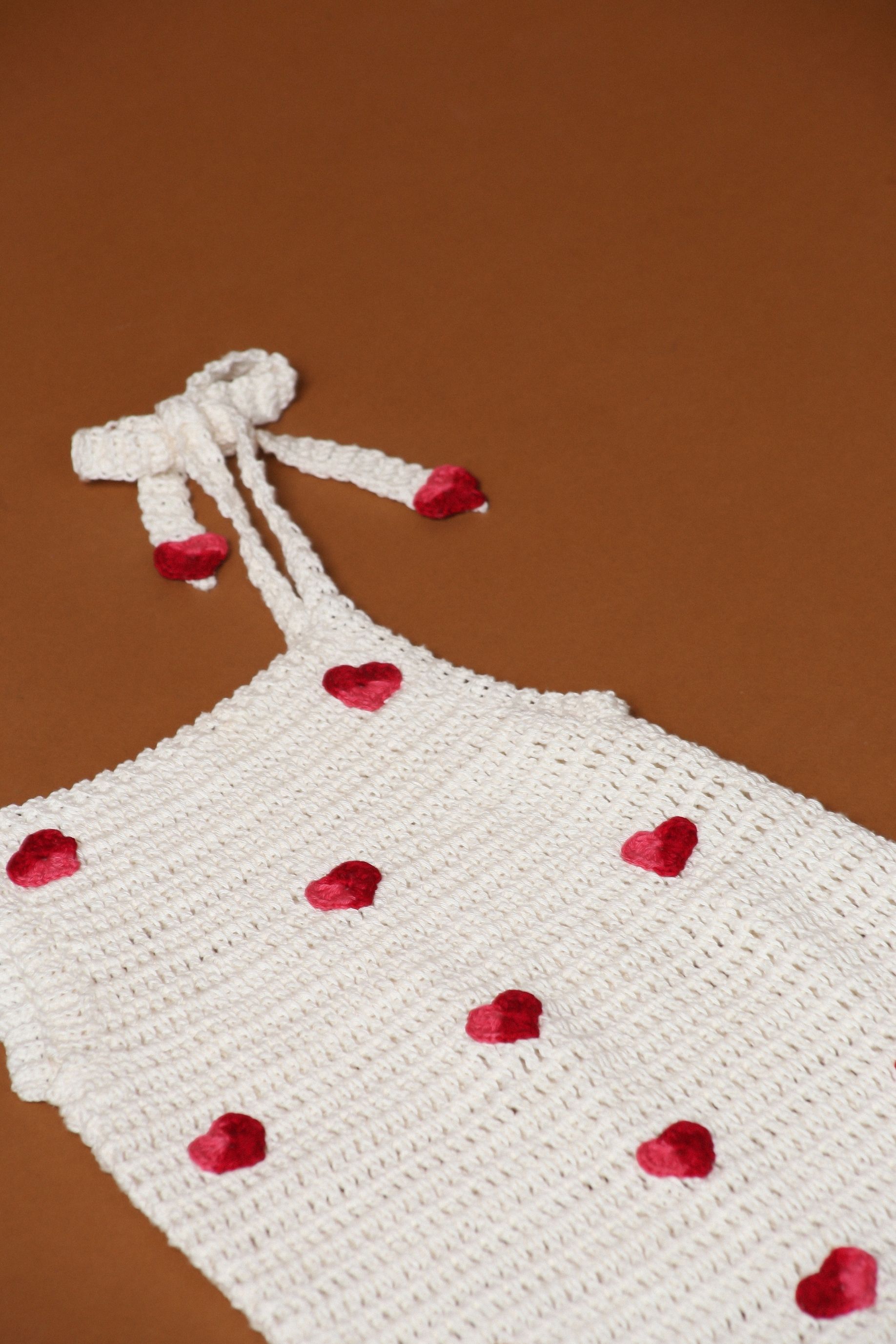 Vestido Croche Antônia (coração vermelho)