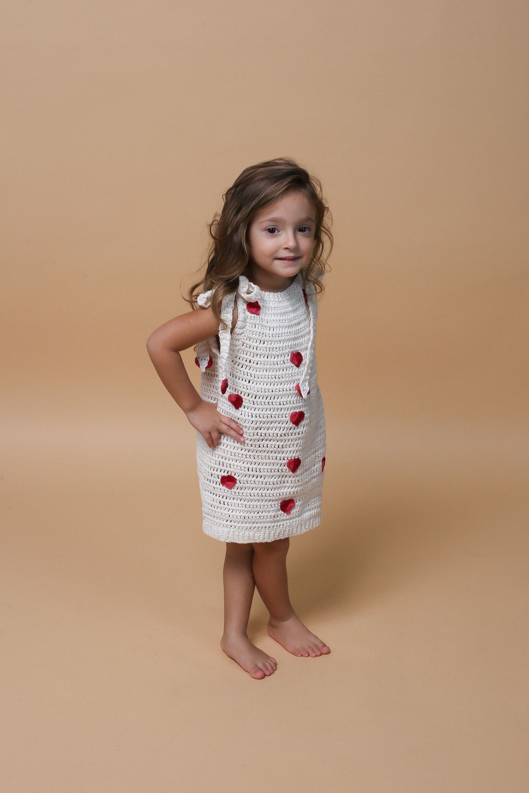 Vestido Croche Antônia (coração vermelho)