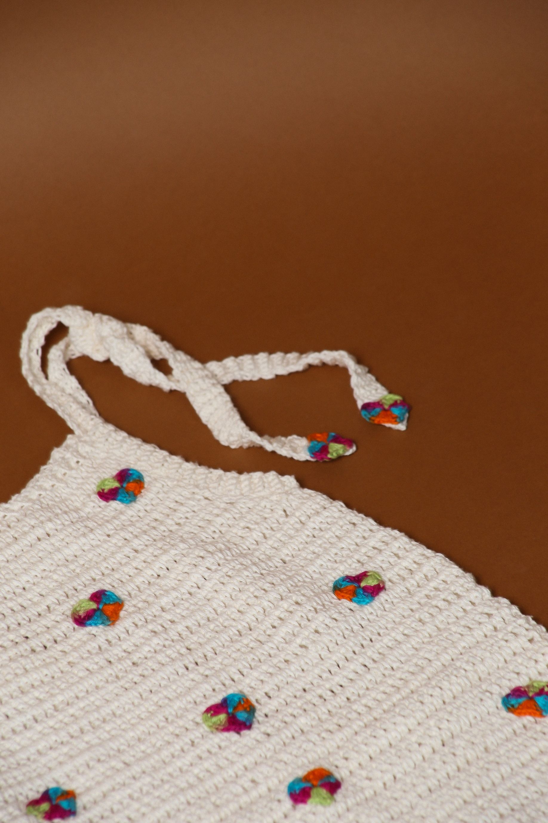 Vestido Croche Antônia (coração colorido)