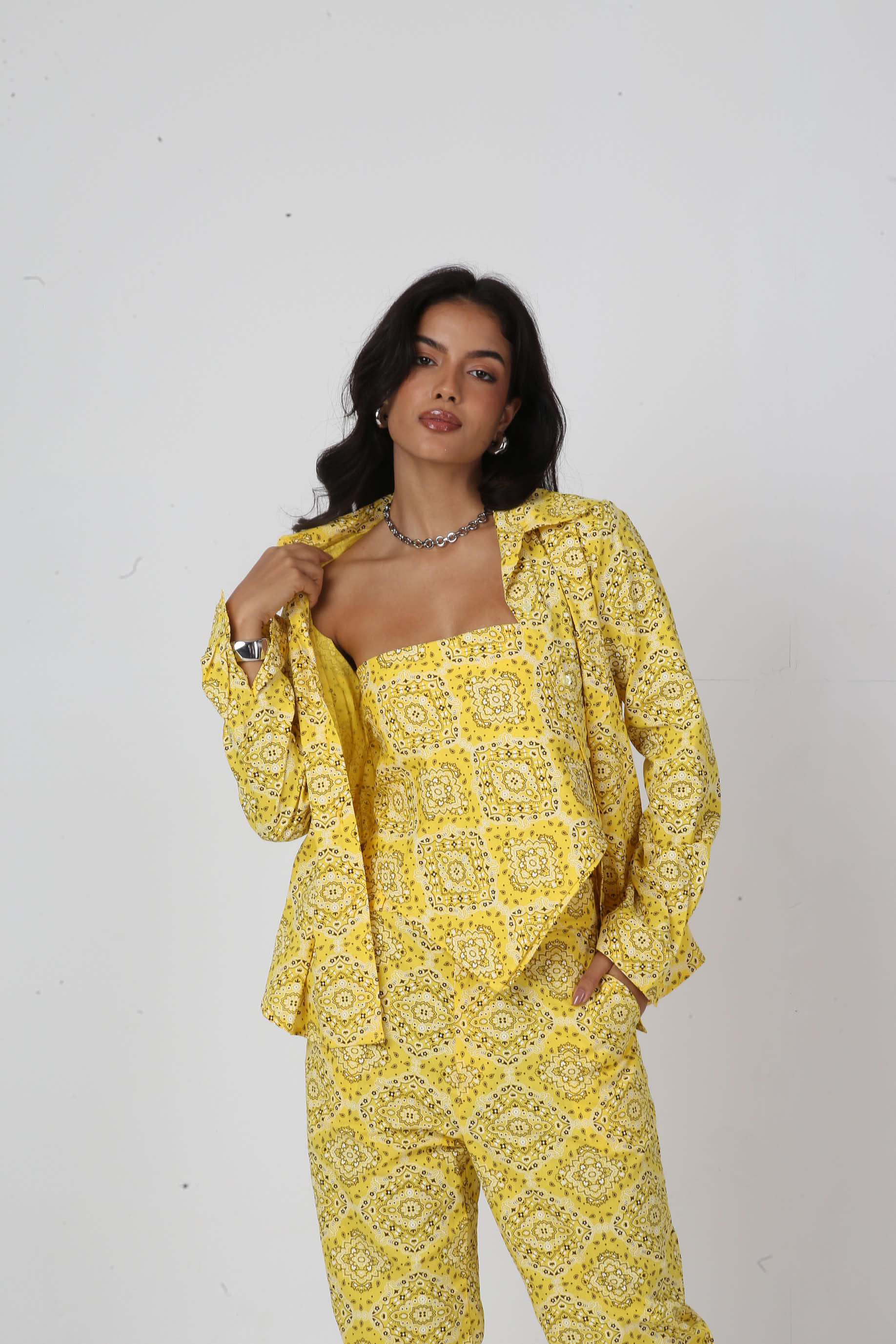Camisa Algodão Paisley Lídia Amarela