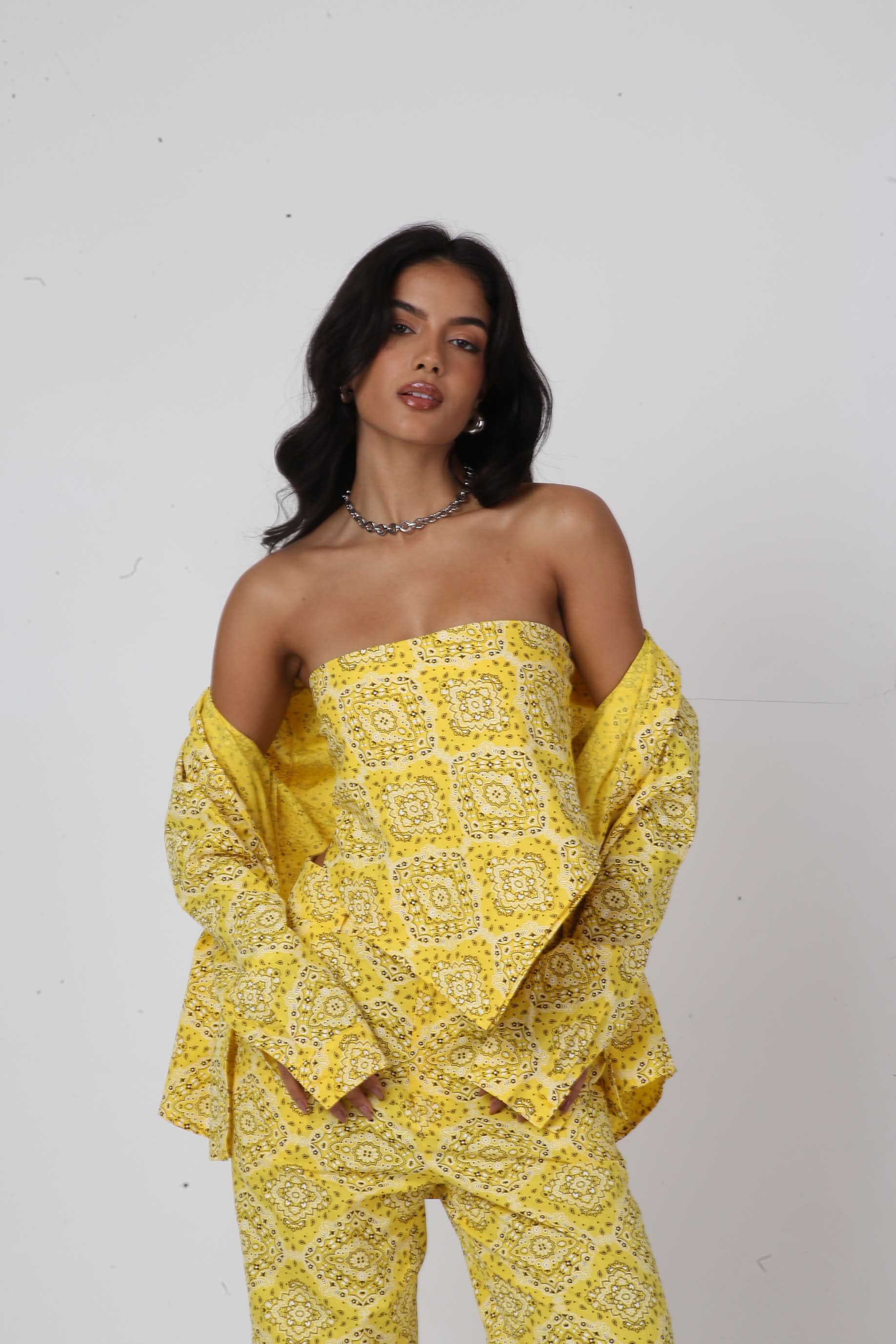 Camisa Algodão Paisley Lídia Amarela