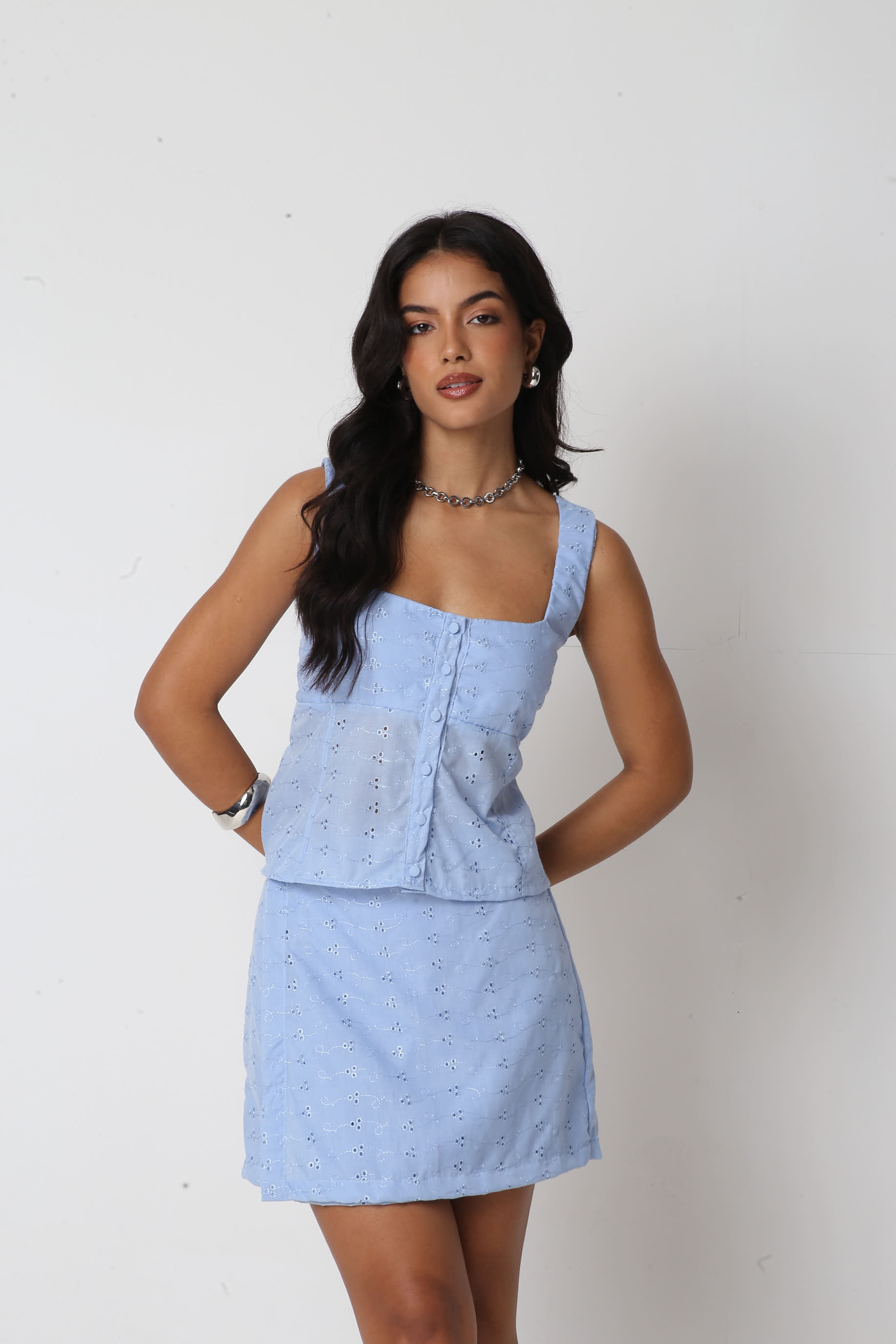 Saia Laise Isis Azul Claro